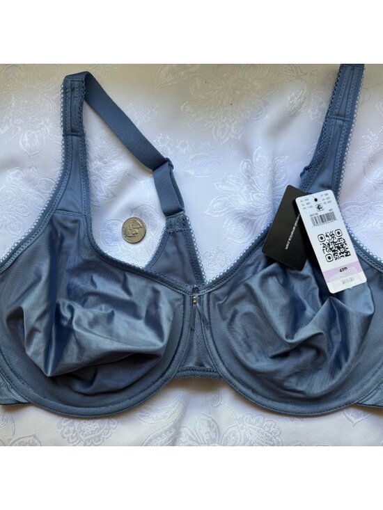 Wacoal 42D Blue Basic Beauty Unlined Underwire Full Coverage Bra 855192 NEW $58 - Picture 4 of 9